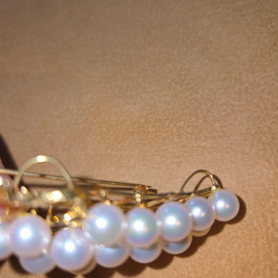 パールとダイヤモンド18金ゴールドのブドウトップ兼ブローチ16g