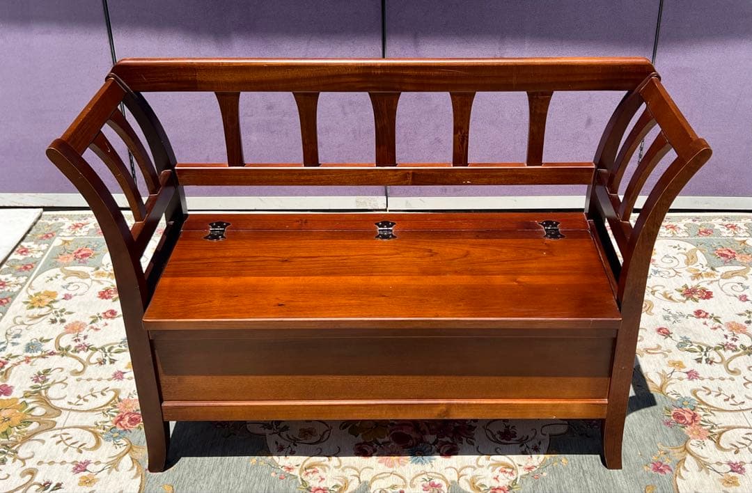 木製収納ベンチ ブラウン