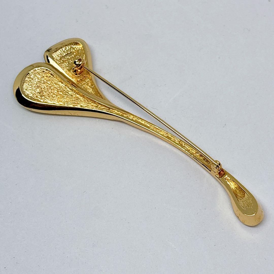 Dior ディオール ゴールド ラインストーン ヴィンテージ ブローチ