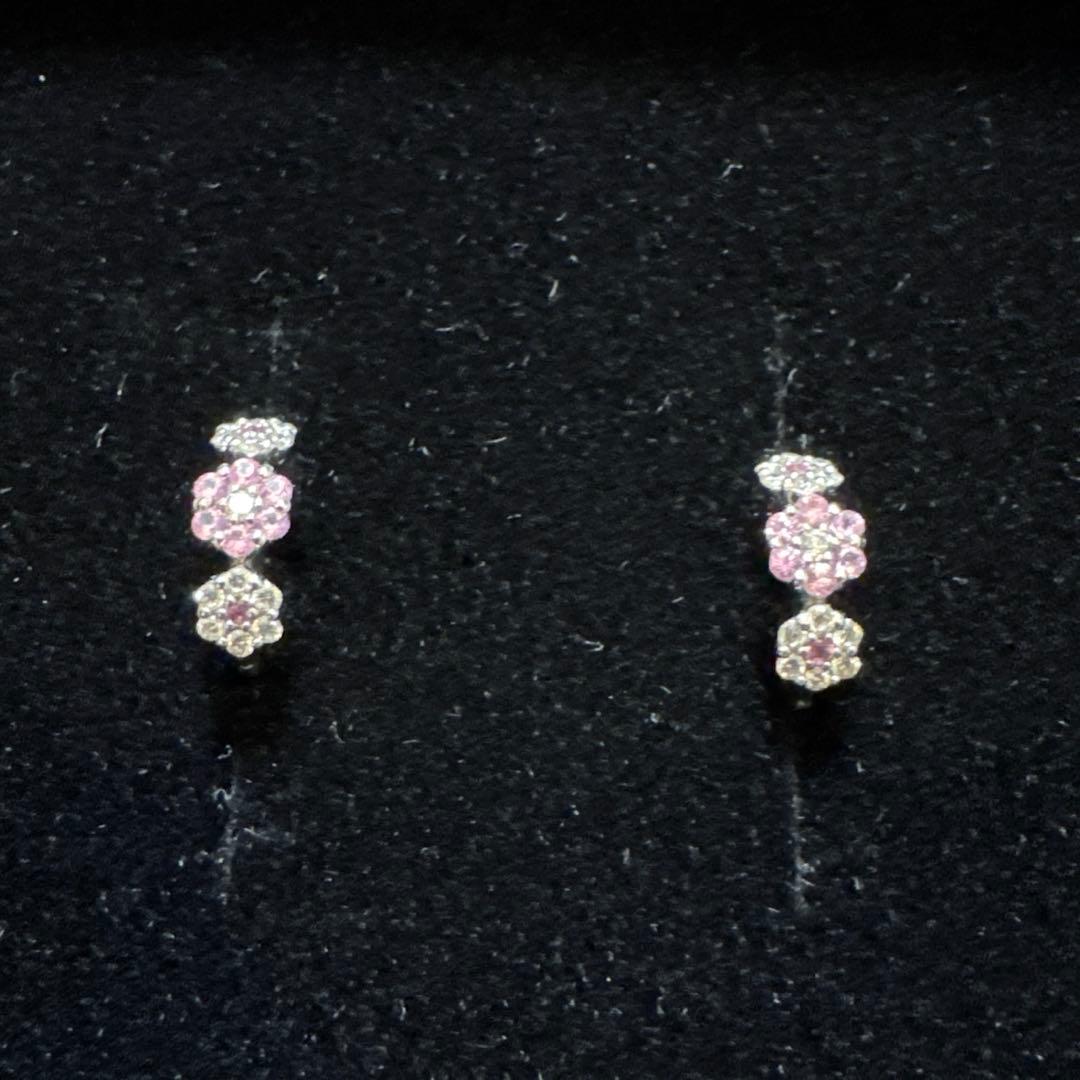 ポンテヴェキオ　フラワー　フープピアス　K18WG