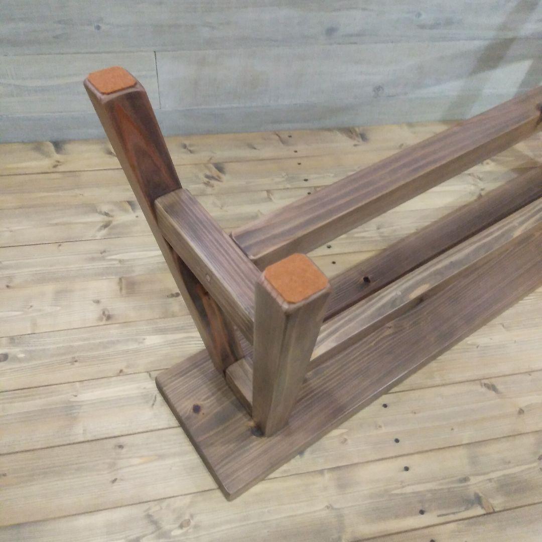 ※キズ有り　ハンドメイド木製ベンチ　幅100㎝　座面高45㎝　アンティークグレー