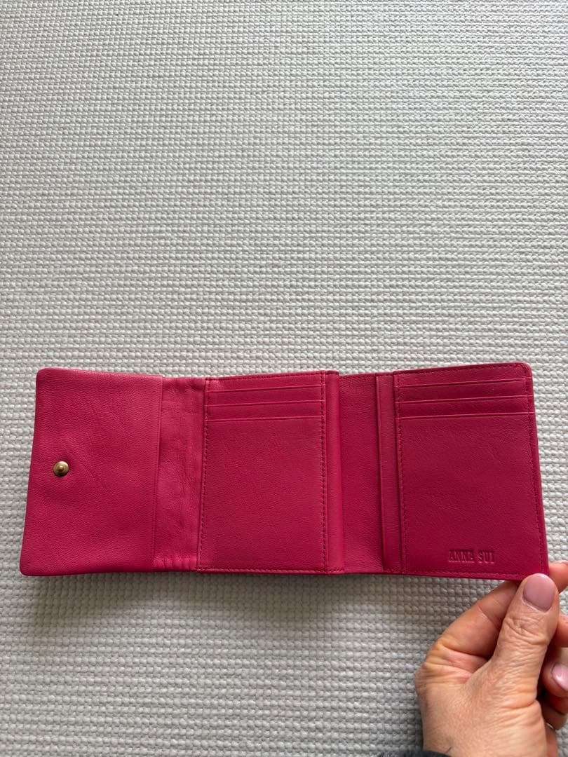 アナスイ　バタフライ三つ折り財布　ピンク