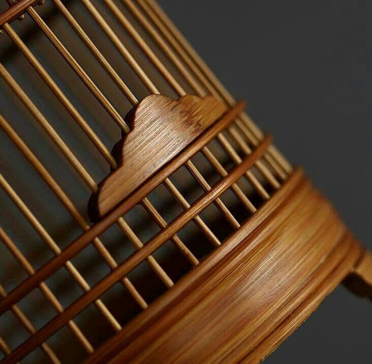 職業手作り 小型竹鳥かご. 竹かご.