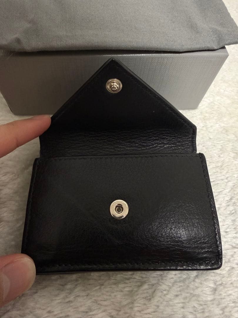 BALENCIAGA バレンシアガ ペーパーミニウォレット ブラック レザー