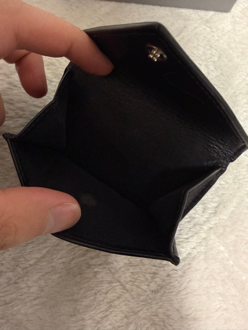 BALENCIAGA バレンシアガ ペーパーミニウォレット ブラック レザー