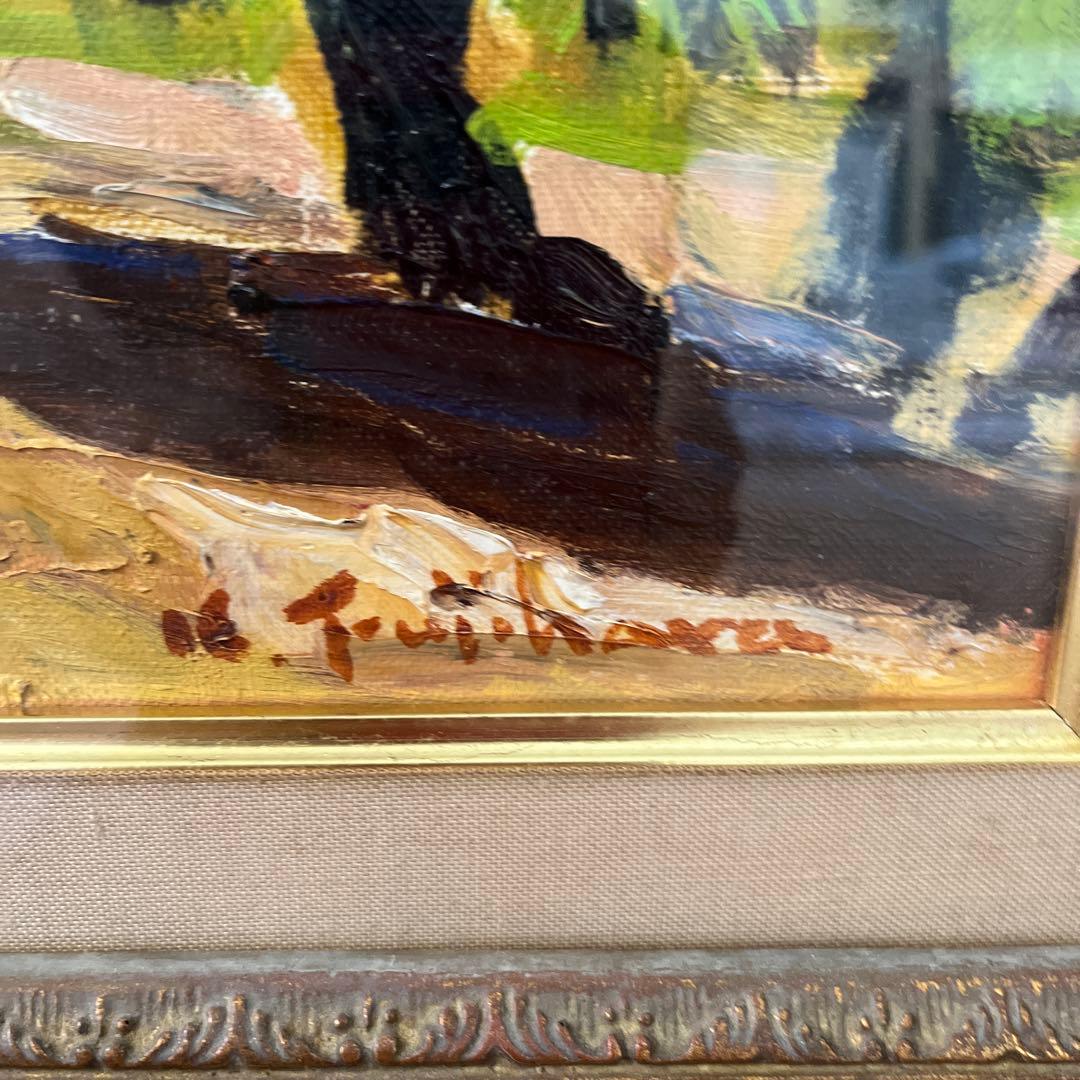 藤原薫　島のオリーブ　額縁込