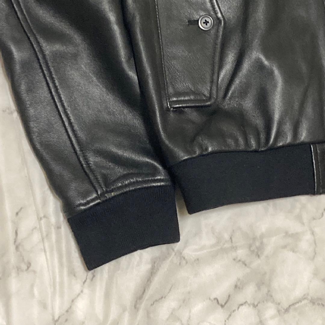 Edifice【高年式モデル】羊革 ラムレザー 黒 ブラック シングルライダース