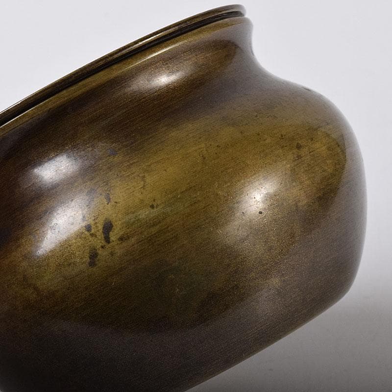 茶道具　唐銅　茶こぼし　建水　在銘　V　7608