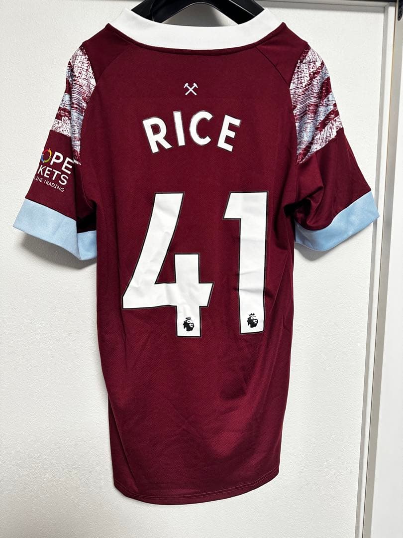 ウェストハムユナイテッド ライス 41 2022/23シーズンホームユニフォーム