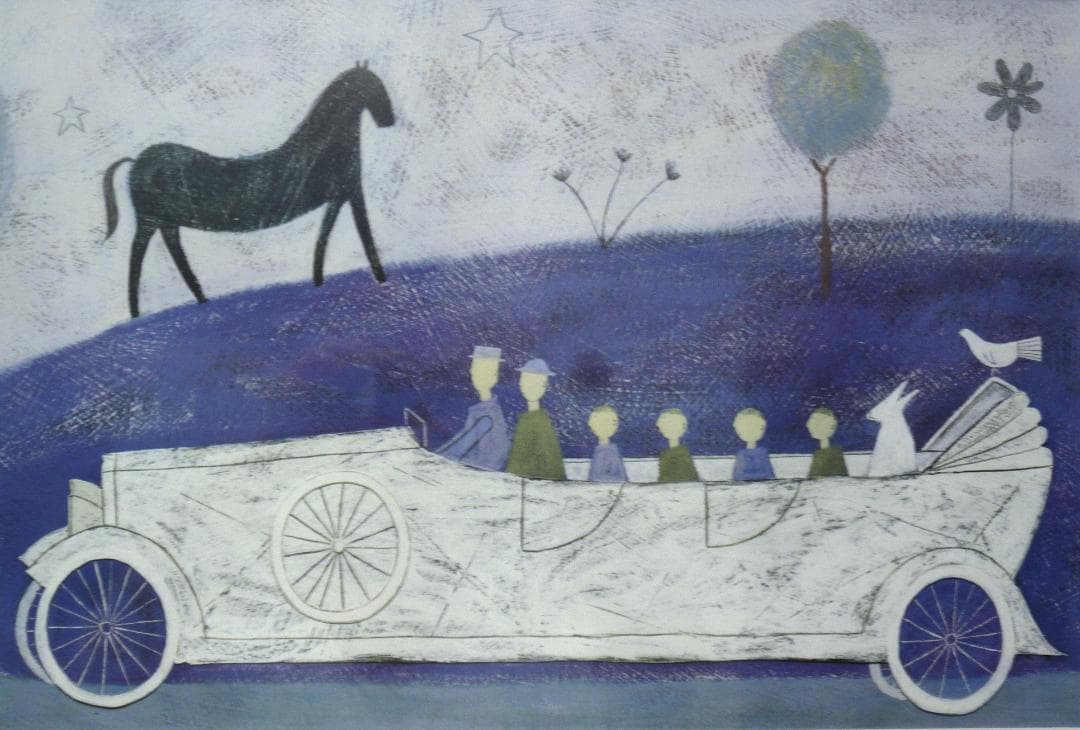 ポーラ・マッカードル シルクスクリーン画 （Family Outing）