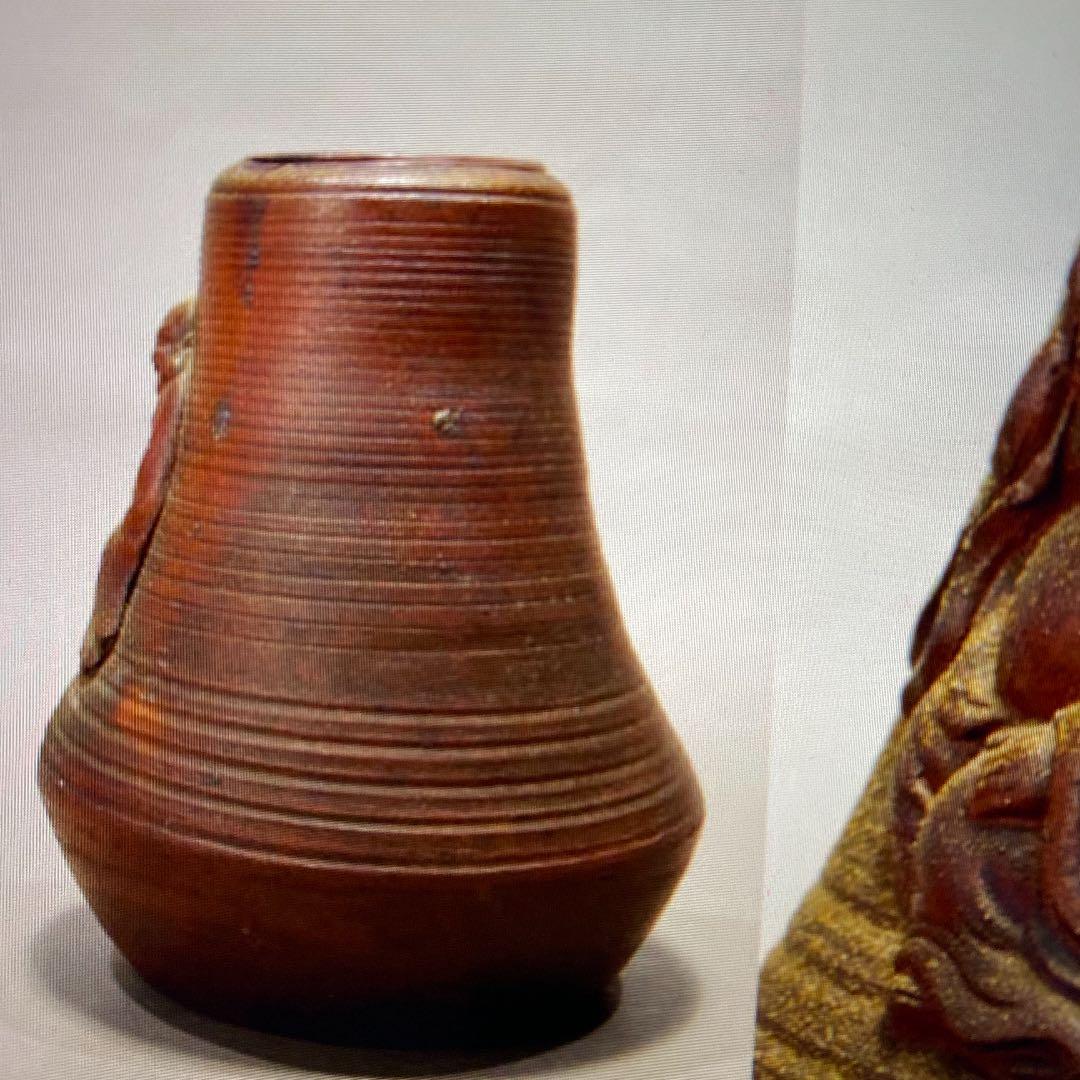 江戸期　古備前布袋花入茶道具時代骨董品整理品