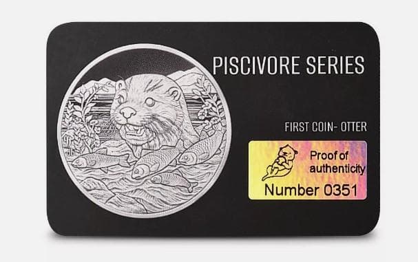 2024年1オンスproof銀貨カワウソ1オンス銀貨　発行数5千枚　極希少！