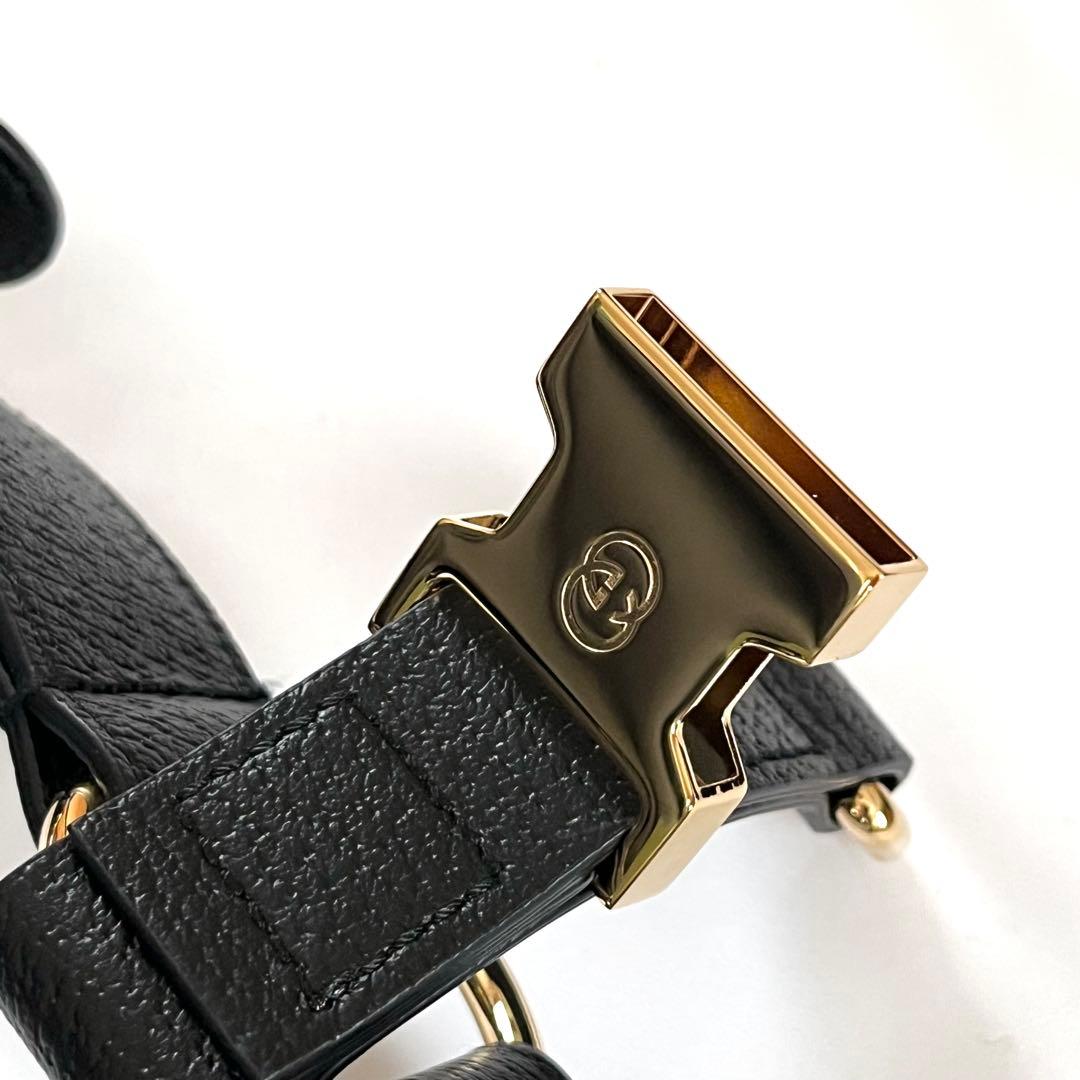 【美品】GUCCI グッチ ペット 犬 ハーネス 胴輪 レザー ブラック 黒