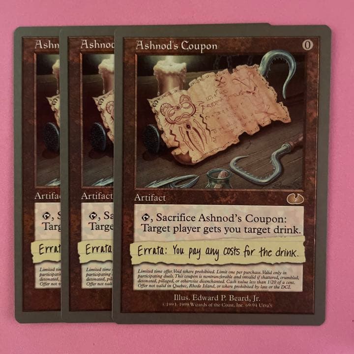 MTG Ashnod's Coupon 英　3枚セット