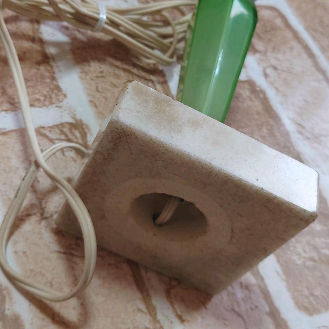 【激レア】vintage赤と緑のガラス模様のランプ　ランプ