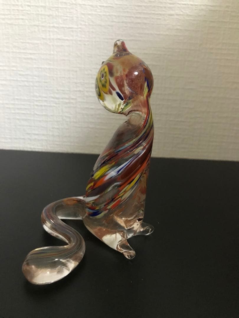 ベネチアンガラス Murano ムラノ　ムラーノ　猫　キャット　2点セット
