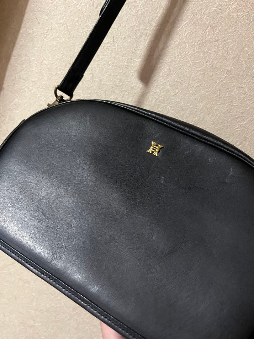 HIRAMEKI ウィリアムモリス　レザーポシェット　ダークネイビー