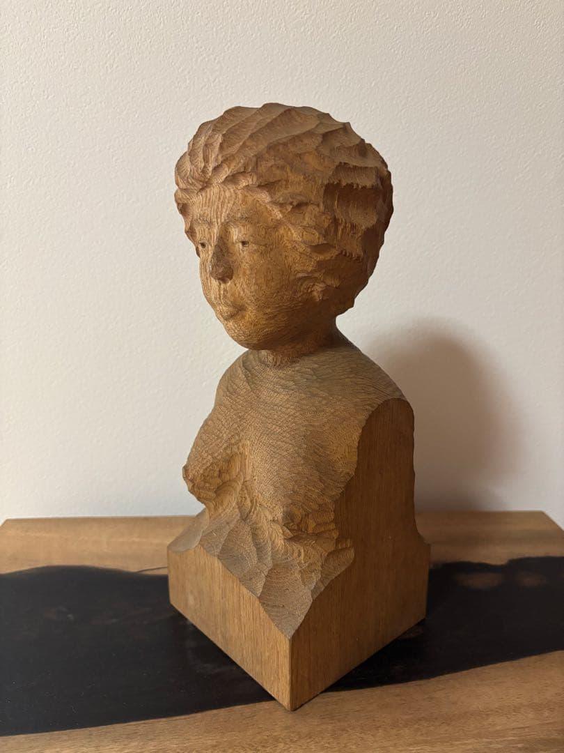 ☆セール中　アンティーク木製 彫刻 人物像 約20cm