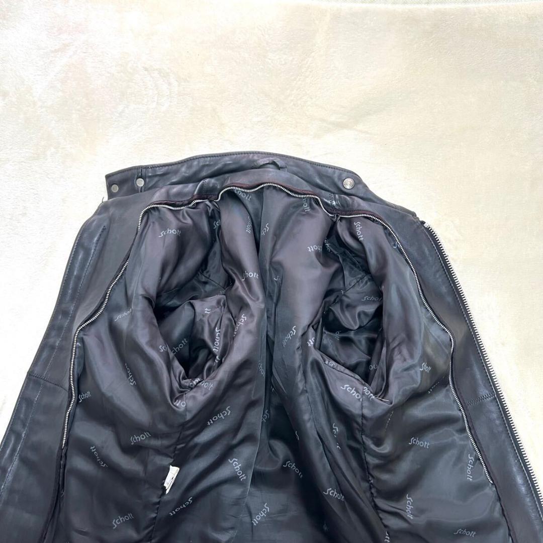 美品✨　ショット　641　シングルライダース　ブラック　立ち襟　34
