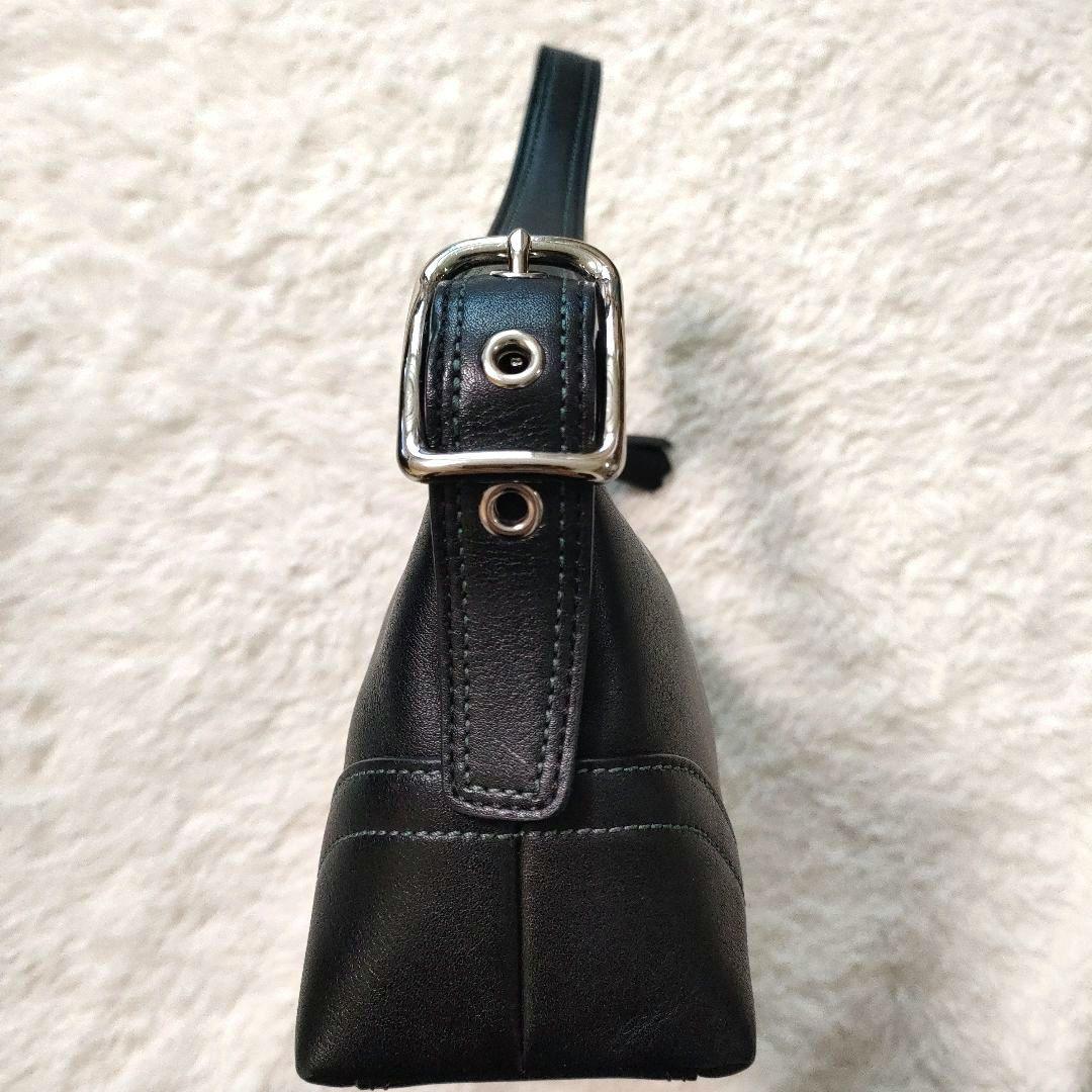 【美品】コーチ ワンショルダー アクセサリーポーチ 本革 タッセル ブラック