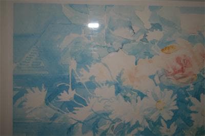 ★国仲真由美★綺麗なリトグラフ★『卓上の静物：ガラス花瓶の花束とりんご』です。★