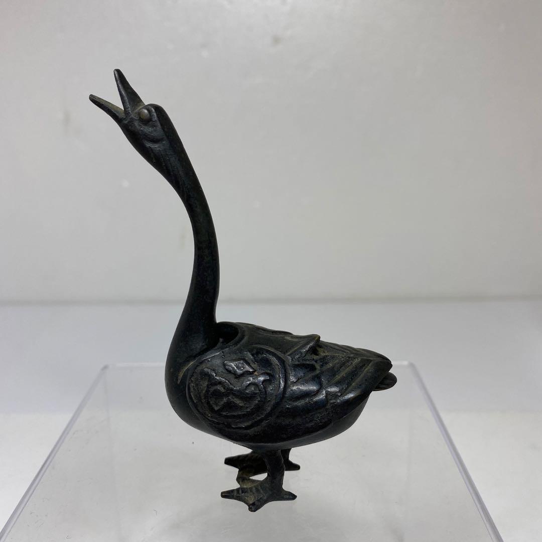 古銅　カモ　香炉　121g トトチ　東さ7-0330☆2F