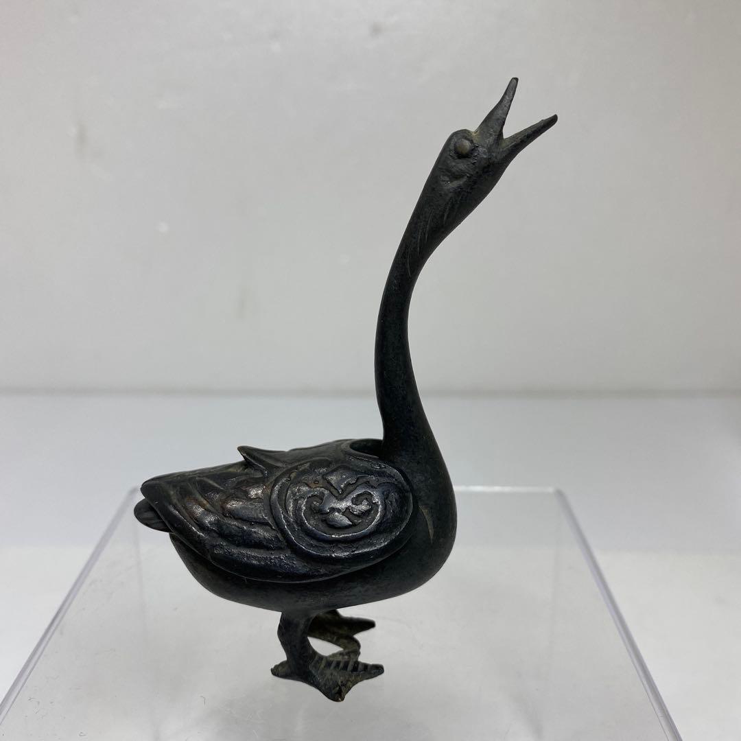古銅　カモ　香炉　121g トトチ　東さ7-0330☆2F