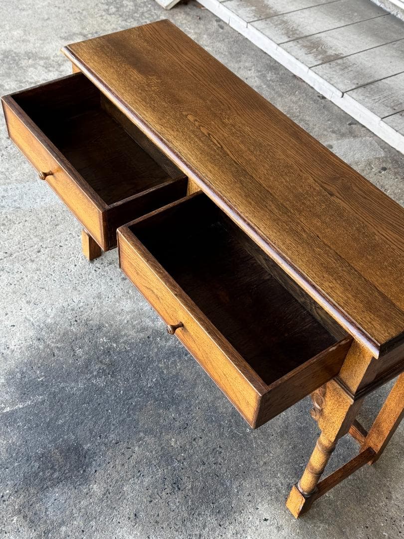 英国アンティークコンソールテーブル ホールテーブル 木製 オーク材 イギリス