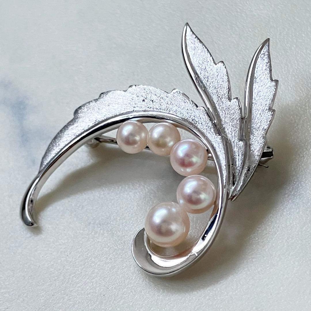 ミキモト✨ブローチ パール フォーマル 5珠 皇室御用達