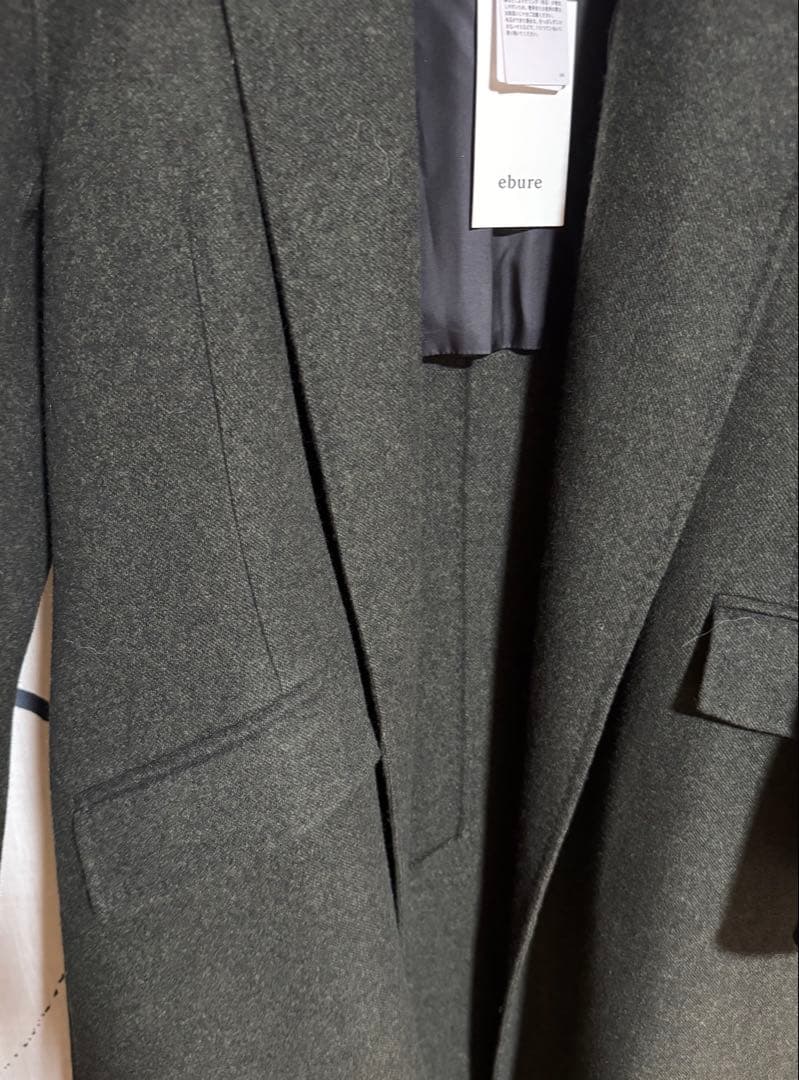 ebure エブール 新品タグ付 ファインウールリバーコート