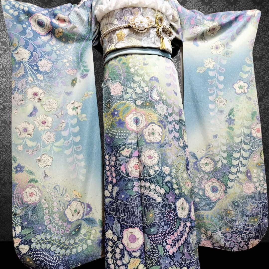 お直し無料！振袖フルセット(8点)・辻ヶ花・辻が花・絞り・胴裏正絹・高級手縫い