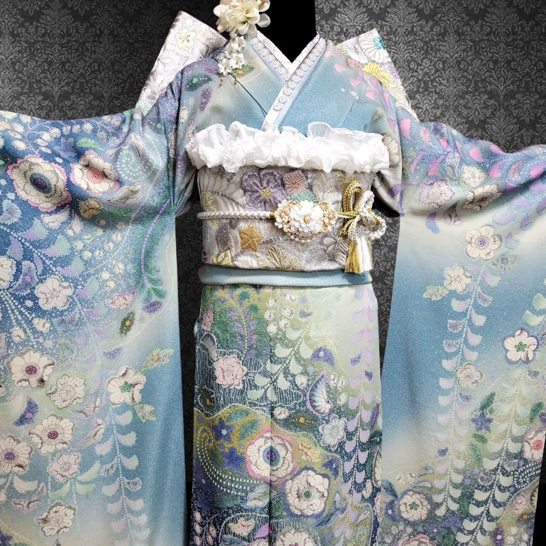 お直し無料！振袖フルセット(8点)・辻ヶ花・辻が花・絞り・胴裏正絹・高級手縫い