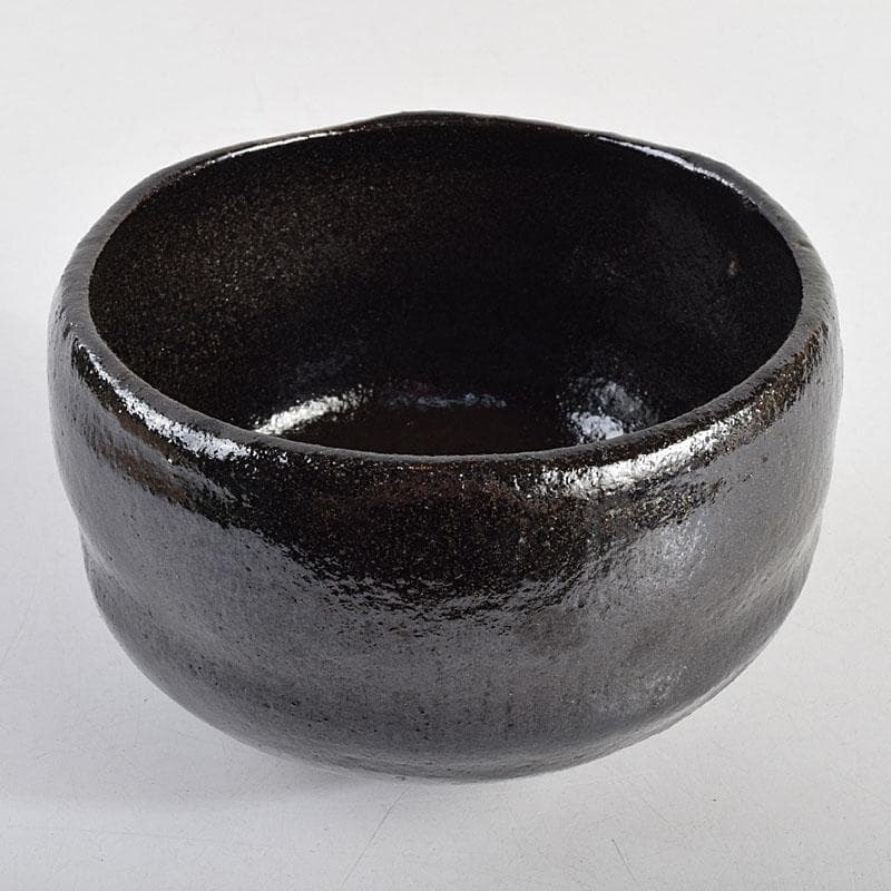 茶道具　楽吉左衛門　黒楽茶碗　時代箱付　V　R9355
