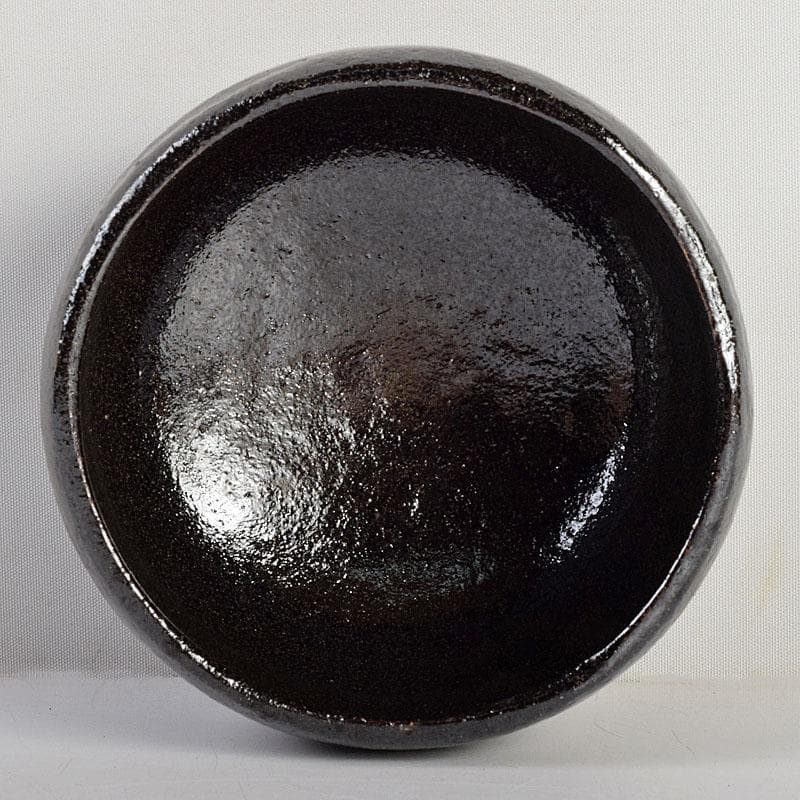 茶道具　楽吉左衛門　黒楽茶碗　時代箱付　V　R9355