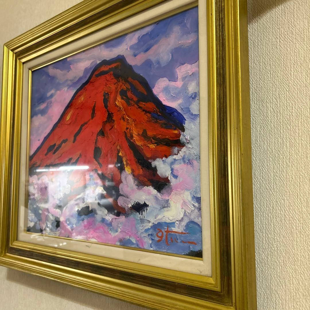 赤富士　油絵