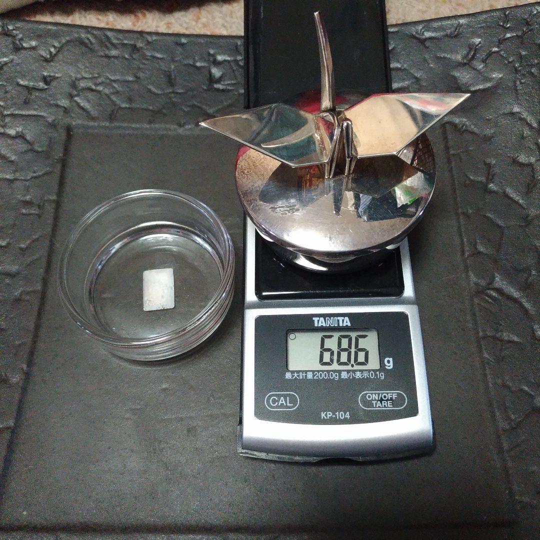 銀製。シルバー970。ボンボニエール。小物入れ。折り鶴。宮本商行。スレ、キズ有り