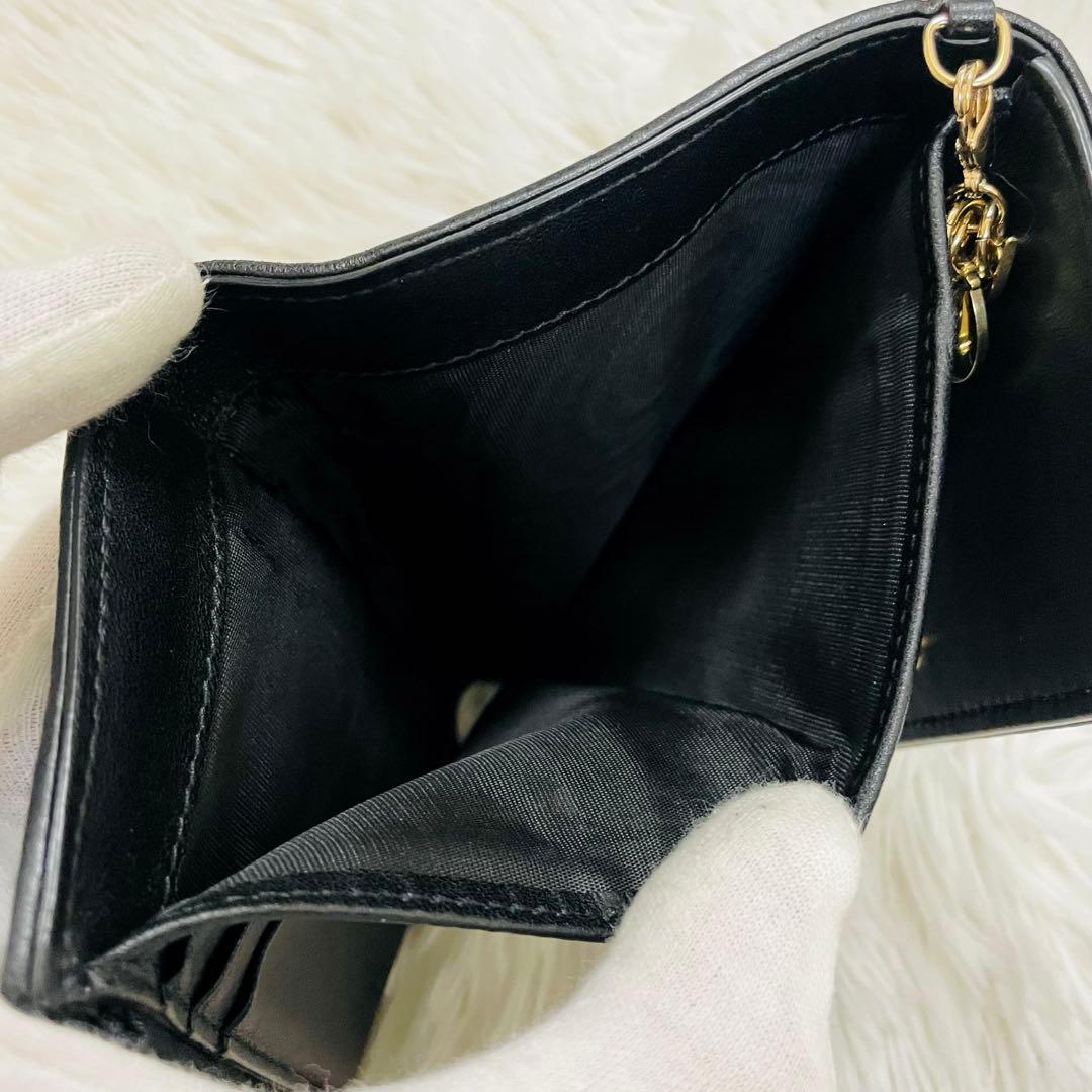極美✨ディオール✨三つ折り財布 カナージュ ロータス キルティング 黒 現行