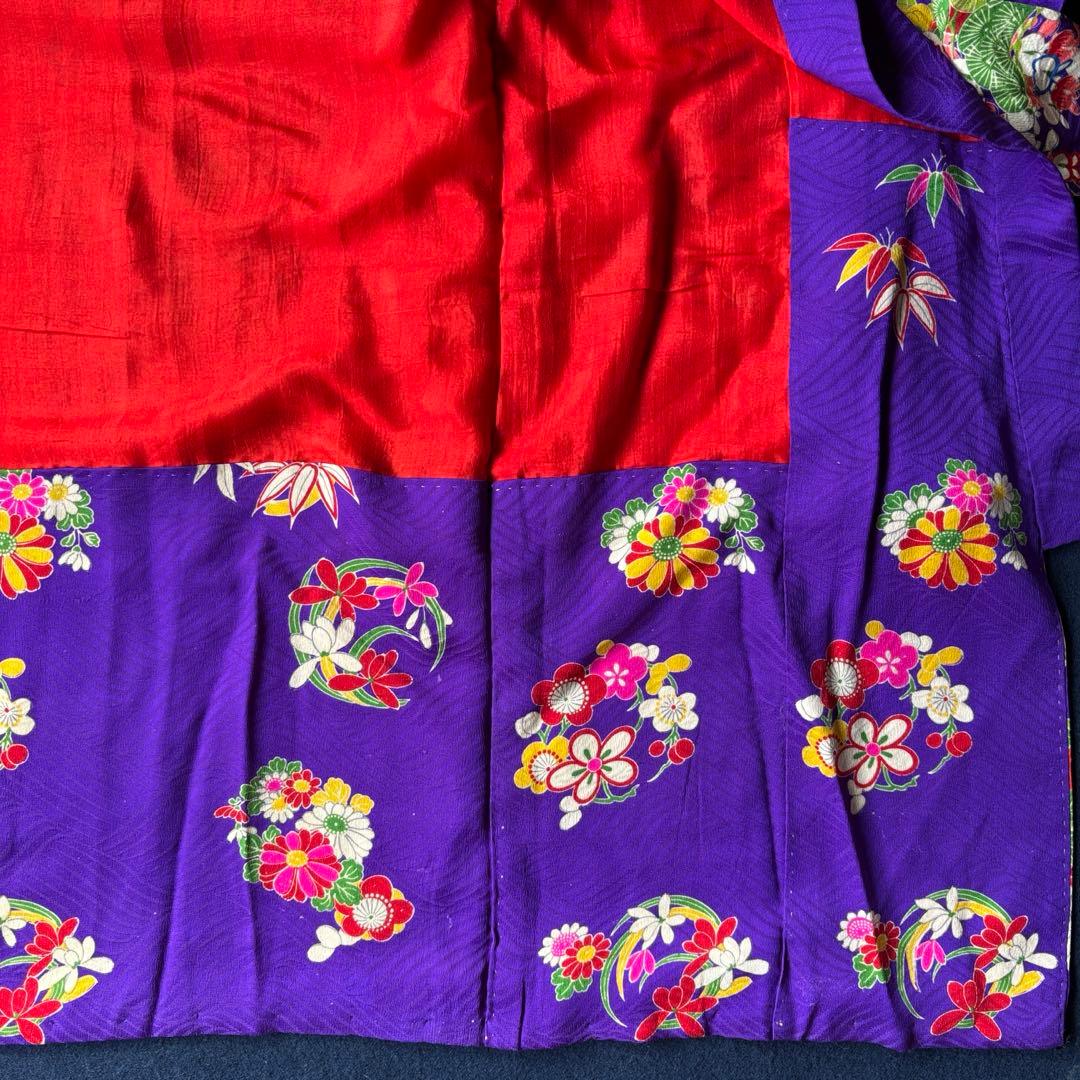 2606 アンティーク子ども着物錦紗襦袢9枚おまとめ売り材料正絹