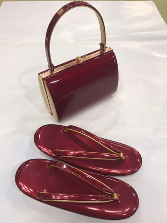 草履バックセット　サイズLL　未使用品　赤/黄