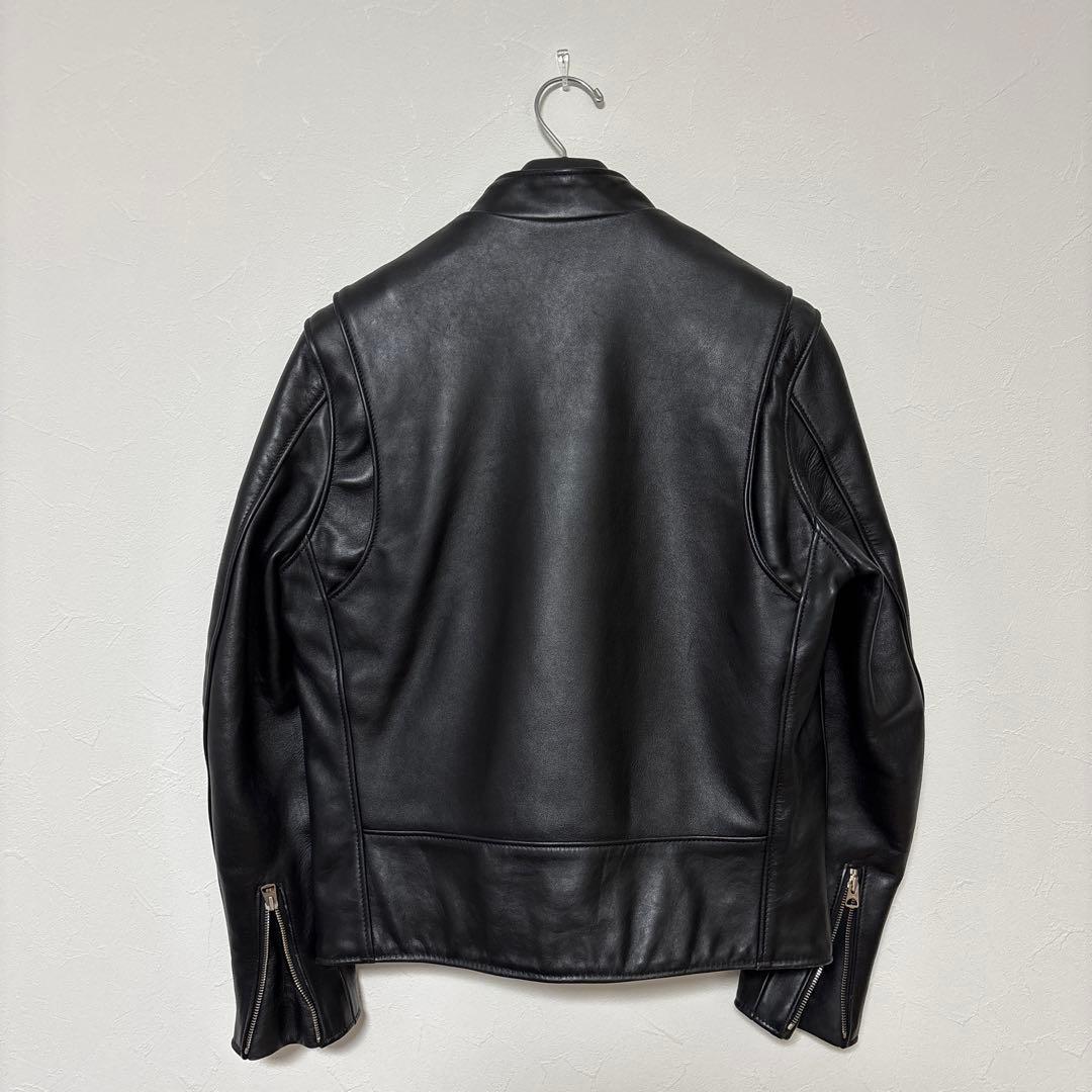 Schott ブラック レザー シングルライダース 36 641XX