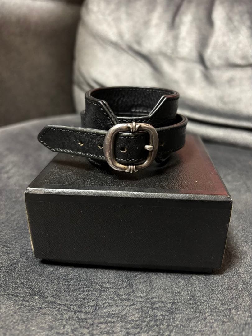 ★クロムハーツ R&R ロックンロール ブレスレット サイズ2 レザー ブラック