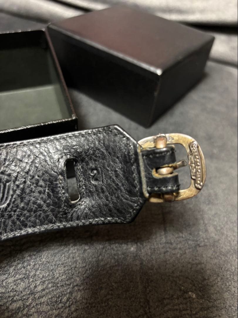 ★クロムハーツ R&R ロックンロール ブレスレット サイズ2 レザー ブラック