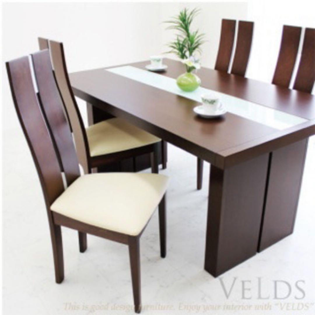 ダイニングテーブル 5点セットダークブラウン　インテリアコア※取りに来れる方優先