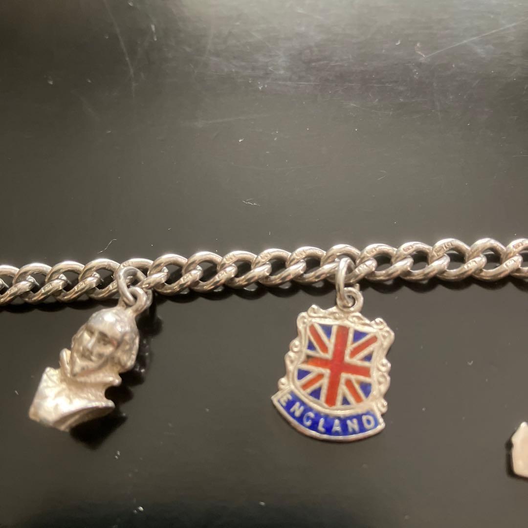 純銀チャームブレスレット　英国　アンティーク