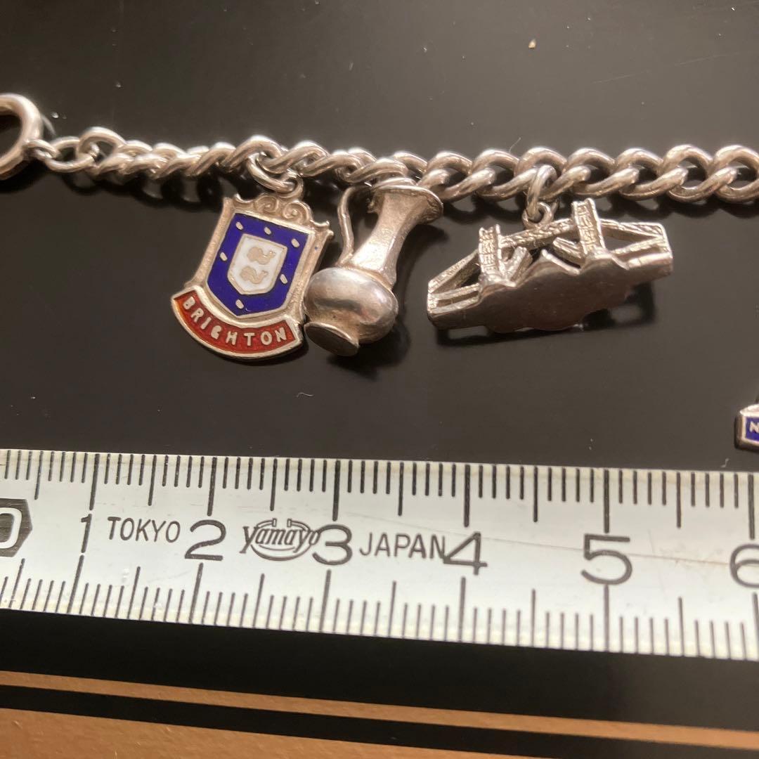 純銀チャームブレスレット　英国　アンティーク