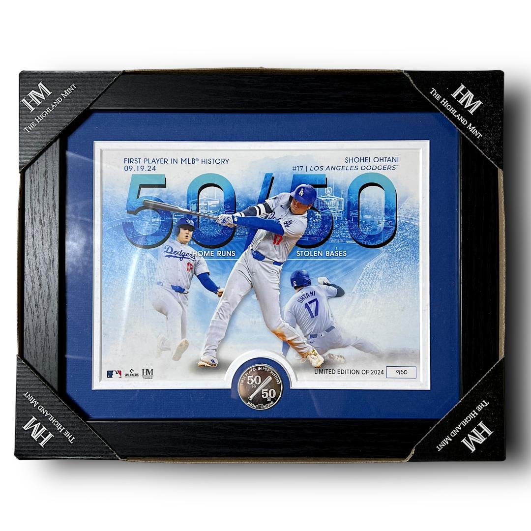 MLB公式 大谷翔平 2024個限定 50/50 フォトフレーム 付き A