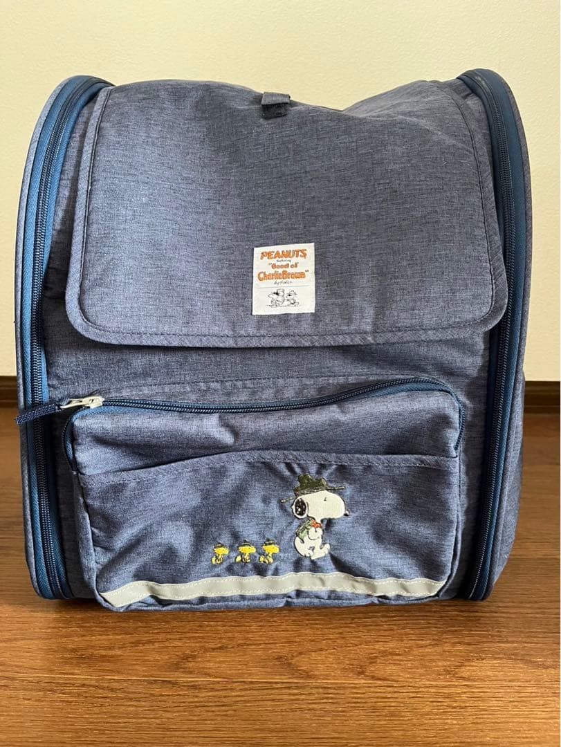 SNOOPY 折りたたみリュック型キャリーバッグ ネイビー