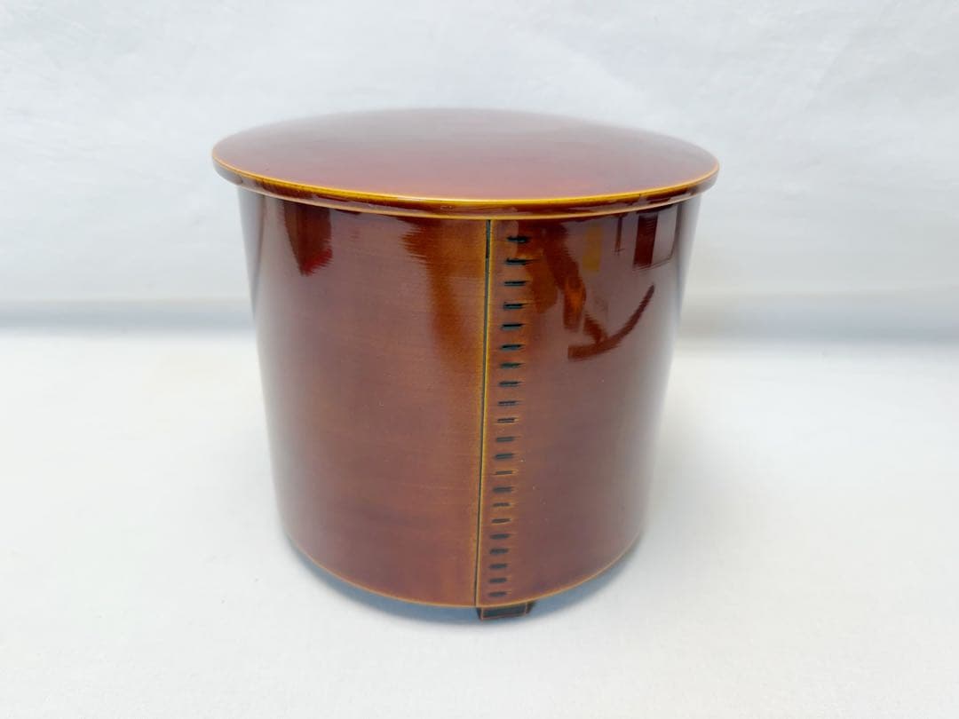 未使用 茶道具 飛騨春慶塗 曲水指 綴目 茶器 木製