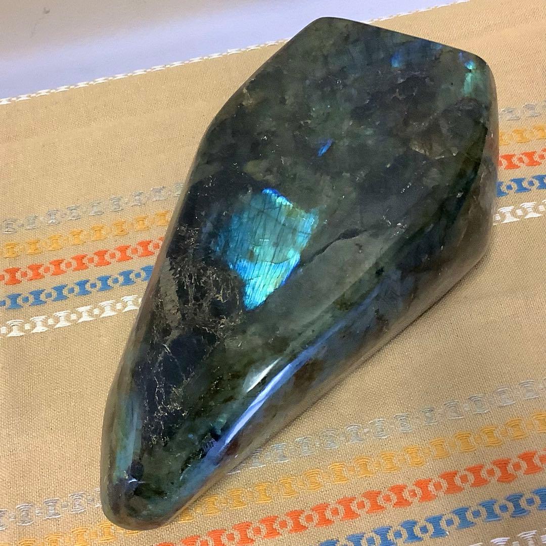 【前世の記憶、魂の学び】超特大サイズ！天然石 ラブラドライト 原石置き物