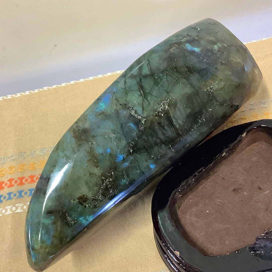 【前世の記憶、魂の学び】超特大サイズ！天然石 ラブラドライト 原石置き物